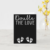 Double The Love Valentines Day Twin Pregnancy Anno カード (黄色い花)