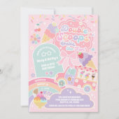 Double the Scoops Ice Cream Birthday Invitation 招待状 (正面)