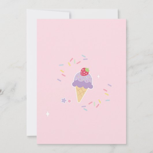 Double the Scoops Ice Cream Birthday Invitation 招待状 (裏面)