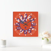 Double Triangle Numbers by Masanser Pixelat スクエア壁時計 (ホーム)