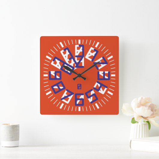 Double Triangle Numbers by Masanser Pixelat スクエア壁時計 (ホーム)