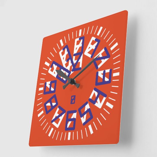 Double Triangle Numbers by Masanser Pixelat スクエア壁時計 (傾斜)