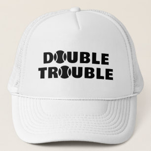 DOUBLE TROUBLEチームプレーヤー用テニストラケットハット キャップ