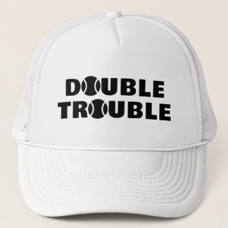 DOUBLE TROUBLEチームプレーヤー用テニストラケットハット キャップ