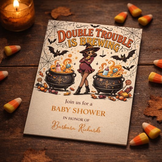 Double Trouble is Brewing ハロウィン双子 招待状