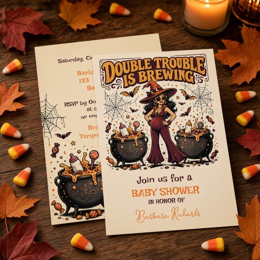 Double Trouble is Brewing ハロウィン双子 招待状