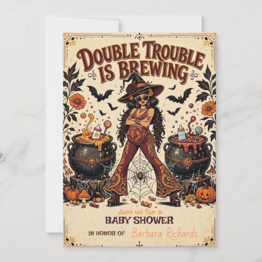 Double Trouble is Brewing ハロウィン双子 招待状 (正面)