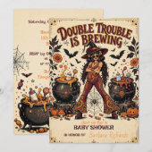 Double Trouble is Brewing ハロウィン双子 招待状 (正面/裏面)
