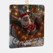 Double Trouble Persian Cat Christmas Personalized  セラミックオーナメント (右)