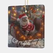 Double Trouble Persian Cat Christmas Personalized  セラミックオーナメント (左)
