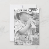 Double Young/Old Photo 70th Birthday 招待状 (正面)