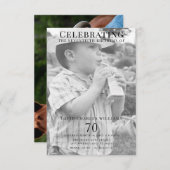 Double Young/Old Photo 70th Birthday 招待状 (正面/裏面)