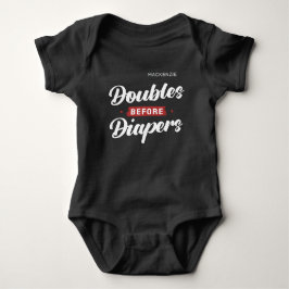 Doubles Before Diapers Dark ベビーボディスーツ