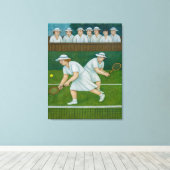 Doubles - Large Wrapped Canvas Tennis Art Print キャンバスプリント (インサイチュ (ウッドフロア))