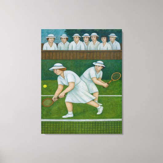 Doubles - Large Wrapped Canvas Tennis Art Print キャンバスプリント (正面)