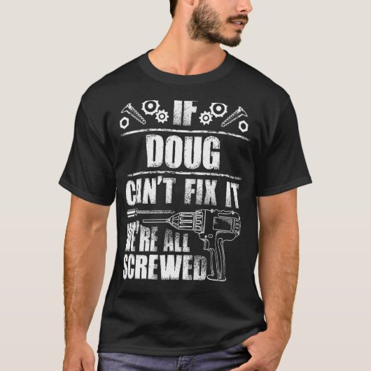 DOUGギフト名修正Itおもしろい誕生日パーソナライズされた Tシャツ (正面)