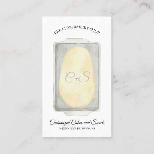 Dough on Tray Food Recipe Bakery Cake Making 名刺 (正面)