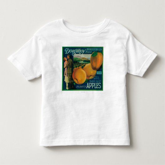 DoughboyのAppleの木枠LabelWatsonville、カリフォルニア トドラーTシャツ (正面)
