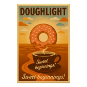 Doughlight Retro Donut Coffee Poster ポスター (正面)