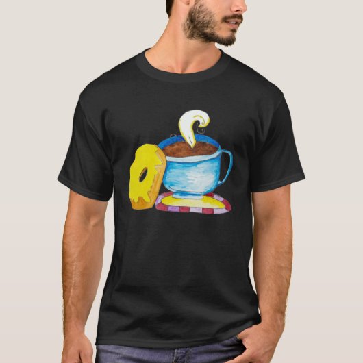 Doughnut and a Coffee Hand Drawn Tシャツ (正面)