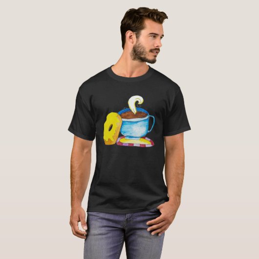 Doughnut and a Coffee Hand Drawn Tシャツ (正面フル)