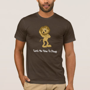 Dougieをしている漫画のヒップホップのライオン Tシャツ