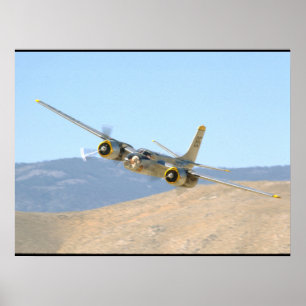 Douglas A26インベーダー、Aerial View_WWII飛行機 ポスター