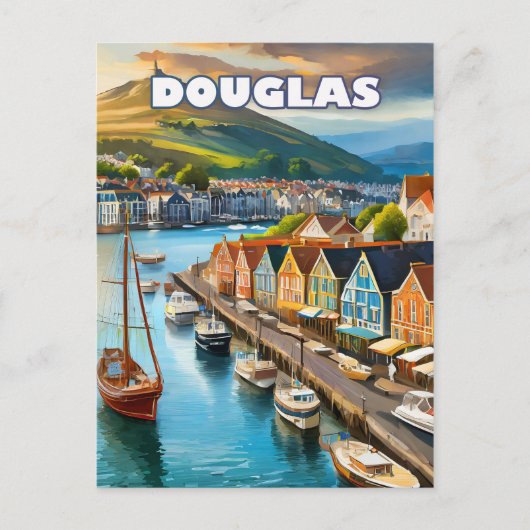 Douglas, capitale animée de l'île de Man ポストカード (正面)