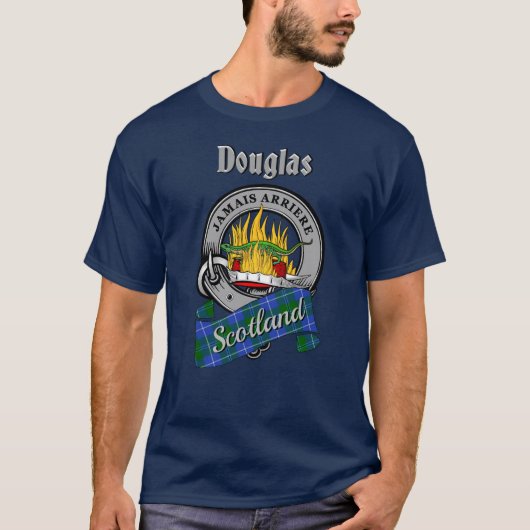 Douglas Clan Badge & Tartan Tシャツ (正面)