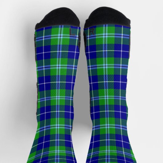 Douglas Clan Tartan Plaid Scottish Pattern ソックス (上部)