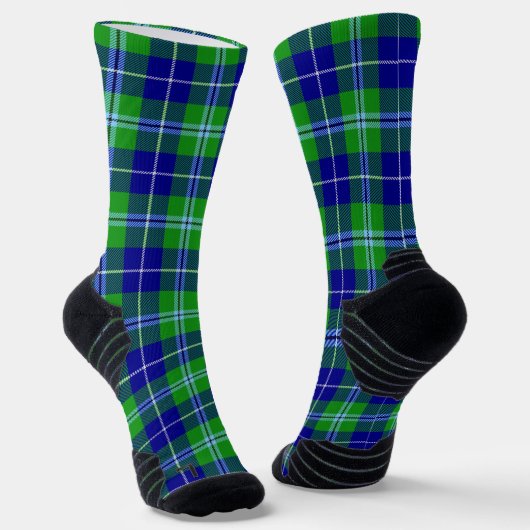 Douglas Clan Tartan Plaid Scottish Pattern ソックス (傾斜あり)
