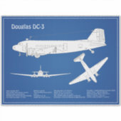 Douglas DC-3 – 飛行機設計図スケッチ計画ABD シール (正面)