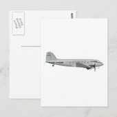 Douglas DC-3 Johnsonサービ飛んでいるス ポストカード (正面/裏面)