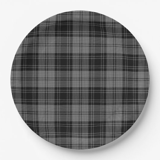 Douglas grey Tartan ペーパープレート (正面)