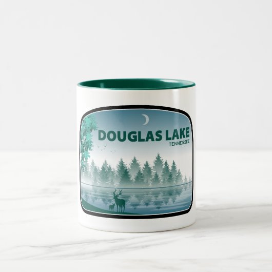 Douglas Lake Tennessee Deer ツートーンマグカップ (中央)