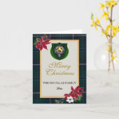 Douglas Scottish Clan Tartan & Crest カード (黄色い花)