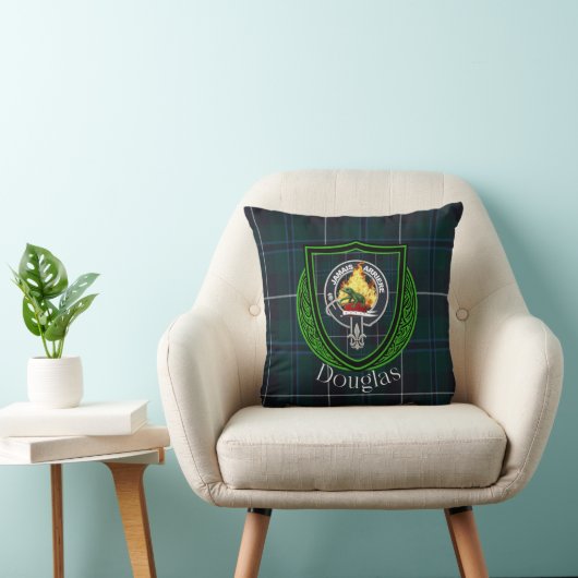 Douglas Scottish Clan Tartan & Crest クッション (椅子)