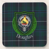 Douglas Scottish Clan Tartan & Crest コースター (正面)