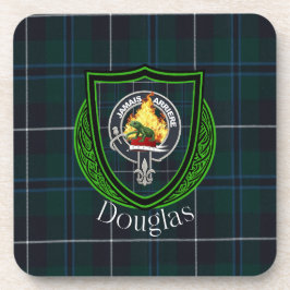 Douglas Scottish Clan Tartan & Crest コースター
