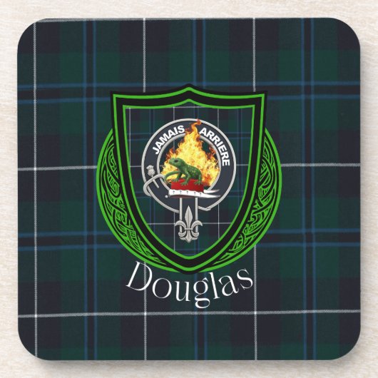 Douglas Scottish Clan Tartan & Crest コースター (正面)
