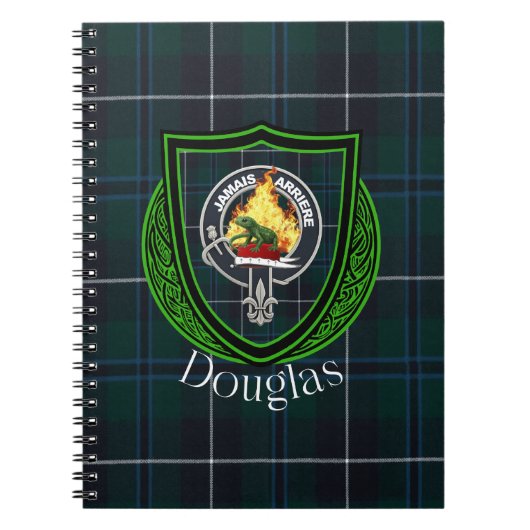 Douglas Scottish Clan Tartan & Crest ノートブック (正面)