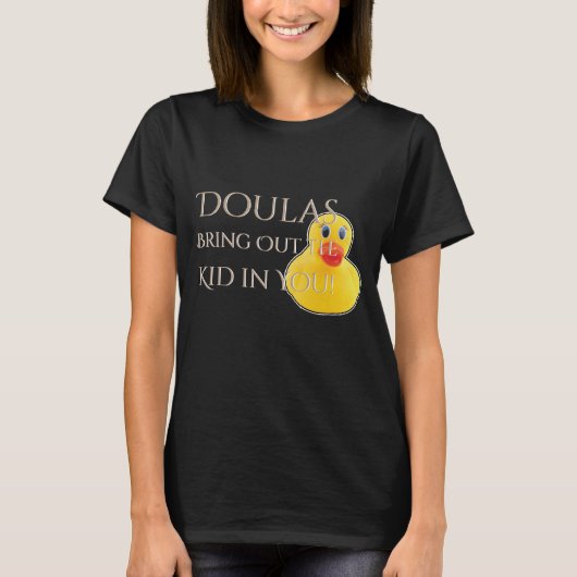 Doulaのゴム製アヒルは子供を引き出します Tシャツ (正面)