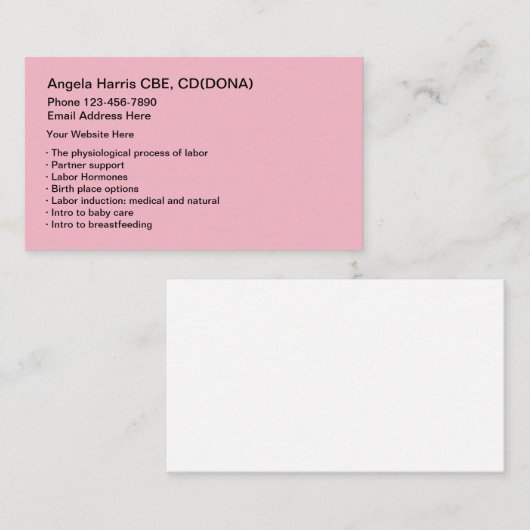 Doulaの助産婦サービス 名刺 (正面/裏面)