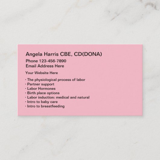 Doulaの助産婦サービス 名刺 (正面)