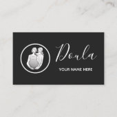 Doulaエレガント Burgence書道ブラック&ホワイト 名刺 (正面)