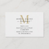 Doulaサービスモノグラム水彩ワイルドフラワー 名刺 (裏面)