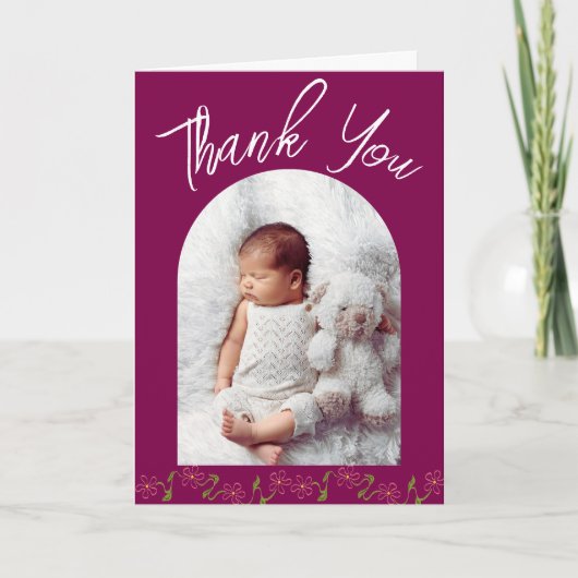 Doulaフォトカ生まれたばかりのード | パーソナライズされた誕生 サンキューカード (正面)