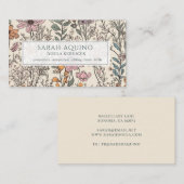 Doulaフローラワイルドフラワーパターン名刺 名刺 (正面/裏面)