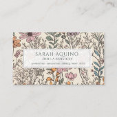 Doulaフローラワイルドフラワーパターン名刺 名刺 (正面)