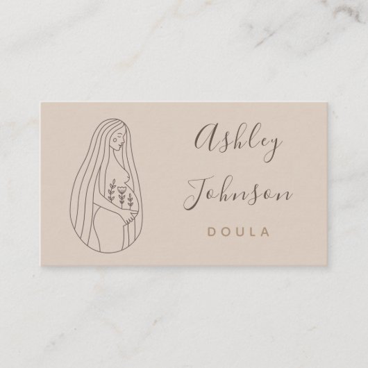 Doula助産師出産コーチ妊娠中のレディーラインアート 名刺 (正面)